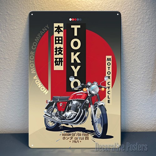 Poster metallo per moto - metallo,